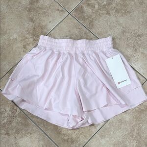 lululemon athletica Shake it out high rise run short Light Pink NWT